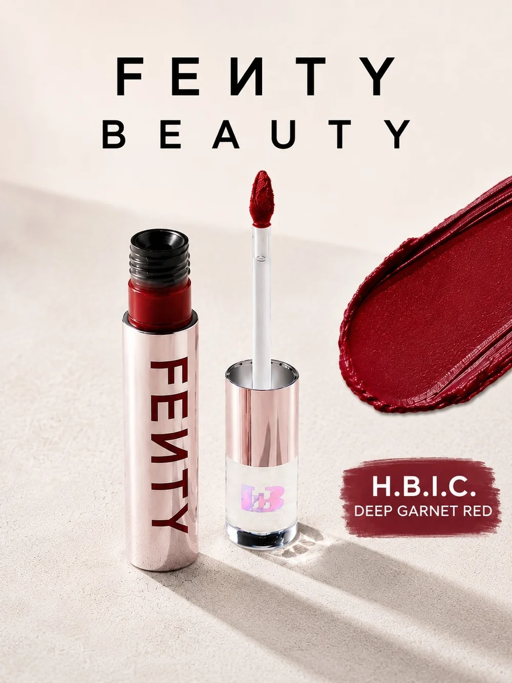 Fenty Beauty Lip Luxe Liquid Color — H.B.I.C. Deep Garnet Red
